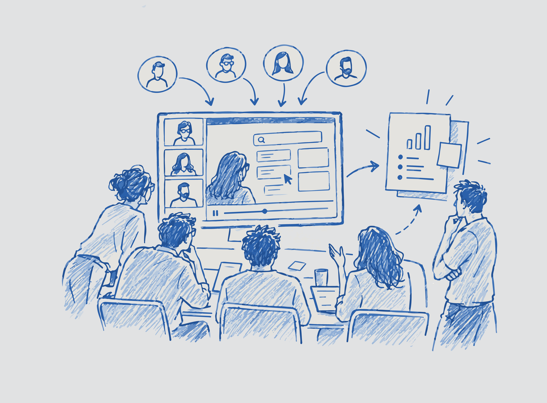 Cross-functional stakeholders observing user-testing evidence and aligning around shared fintech product findings