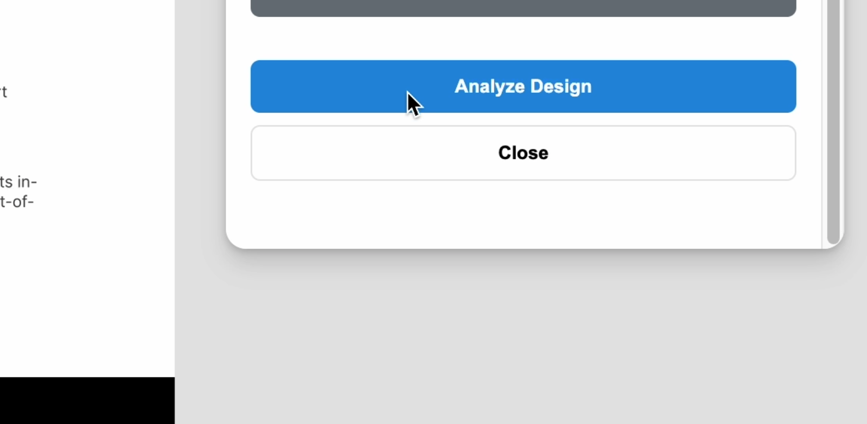 The UX-Ray plugin ready to analyze the selected design